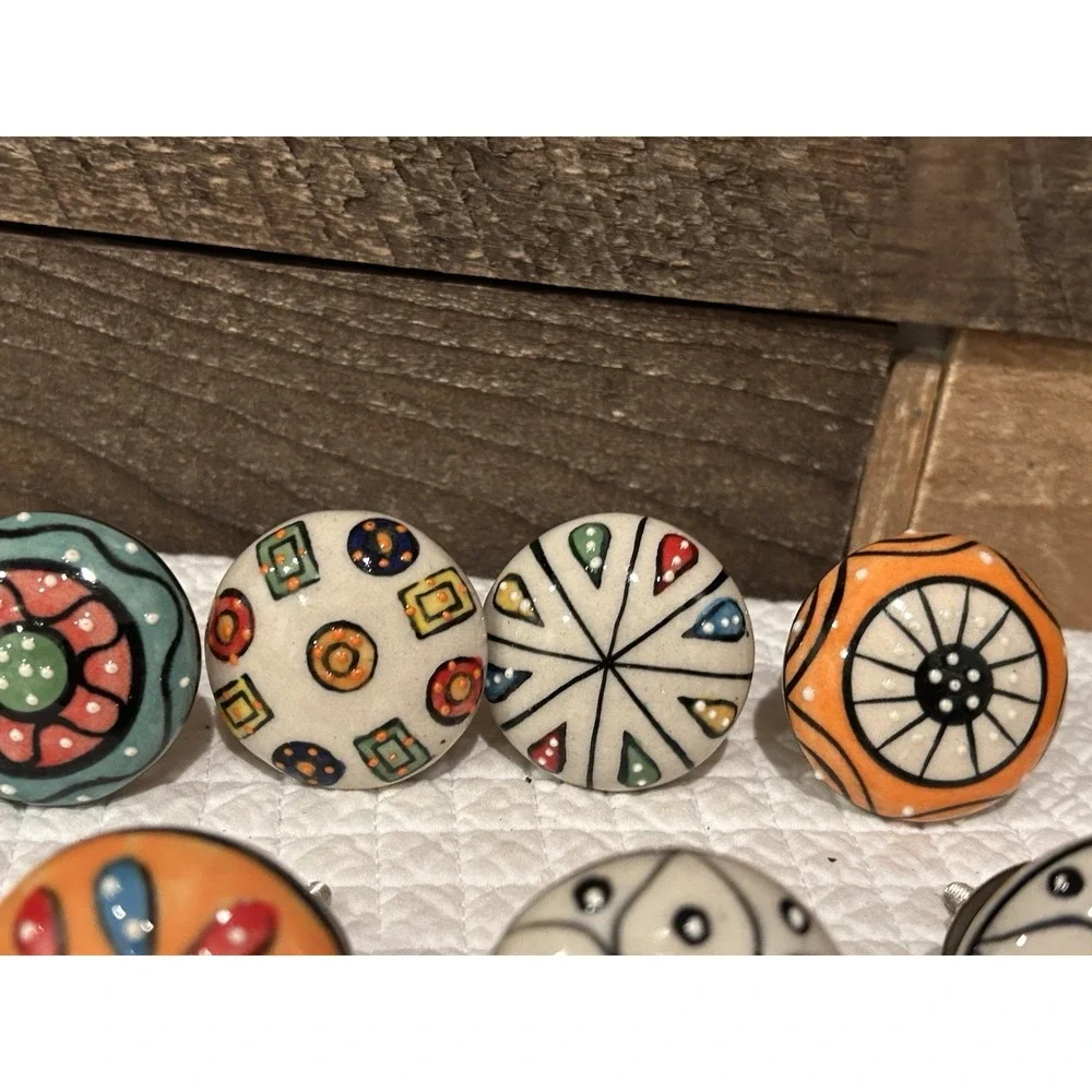 Drawer‎ Pulls Knobs Boho Vibe Hand Painted 7